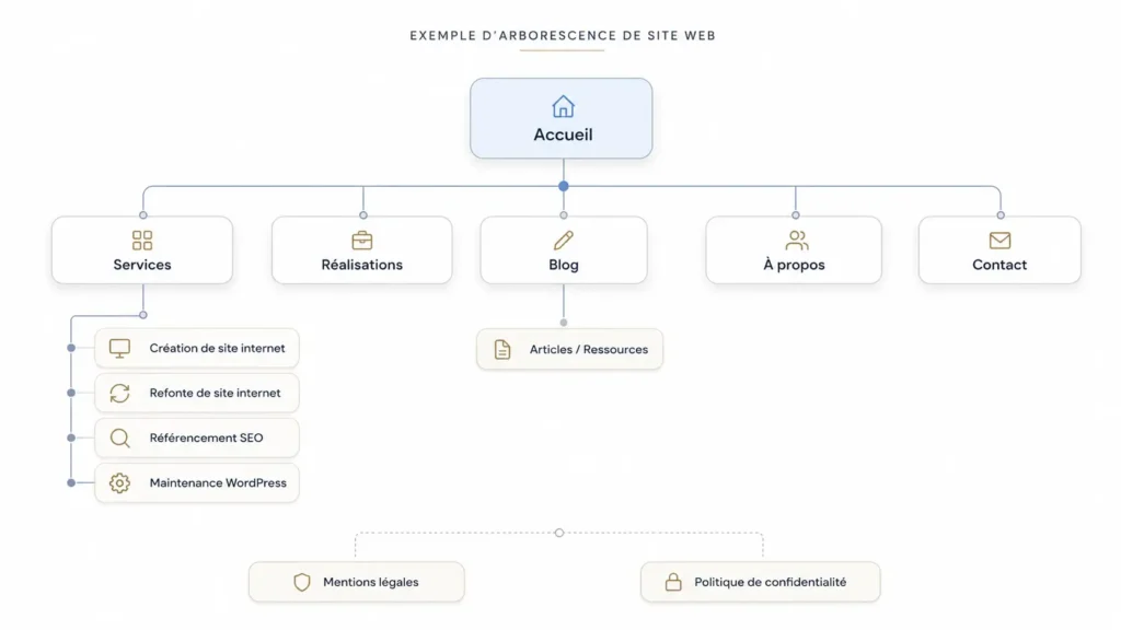 exemple d’arborescence de site web pour une entreprise
